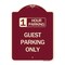 Signmission 1 Hour Parking Guest Parking Only Heavy-Gauge Aluminum Architectural Sign, 24" x 18", BU-1824-24648 A-DES-BU-1824-24648 - alternate 1